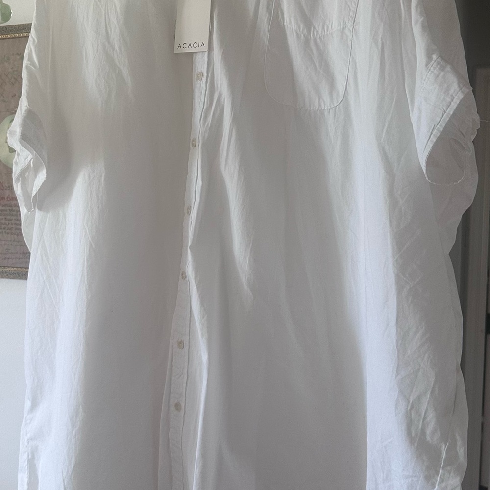 Acacia Swimwear White Casual Button Down Shirt